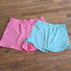 Wonder Nation Pink and Blue Casual Shorts with Elastic Waist